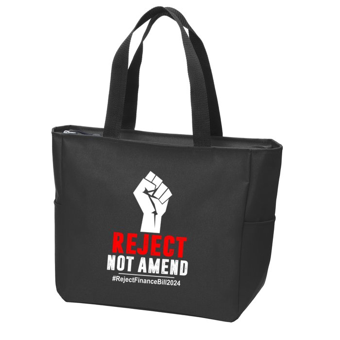 Funny Reject Not Amend Reject Finance Bill 2024 Gift Zip Tote Bag