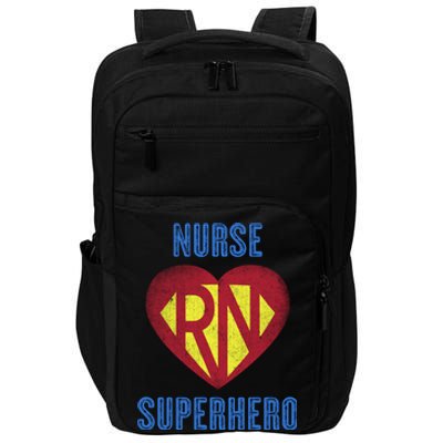 Funny Registered Nurse Superhero Gift Retro Rn Medic Heart Gift Impact Tech Backpack