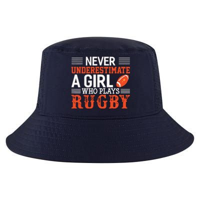 Funny Rugby Never Underestimate A Girl Who Plays Rugby Cool Comfort Performance Bucket Hat