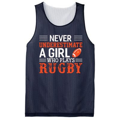 Funny Rugby Never Underestimate A Girl Who Plays Rugby Mesh Reversible Basketball Jersey Tank