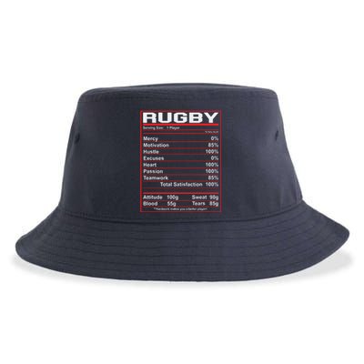 Funny Rugby Nutrition Facts Rugby Player Sustainable Bucket Hat