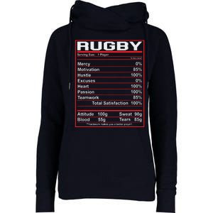 Funny Rugby Nutrition Facts Rugby Player Womens Funnel Neck Pullover Hood