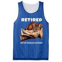 Funny Retired Not My Problem Anymore Gift Funny Cat Retirement Gift Mesh Reversible Basketball Jersey Tank