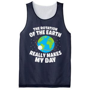 Funny Rotation Of Earth Day Joke Science Mesh Reversible Basketball Jersey Tank