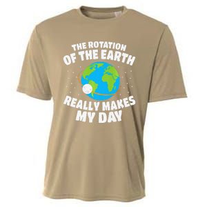 Funny Rotation Of Earth Day Joke Science Cooling Performance Crew T-Shirt