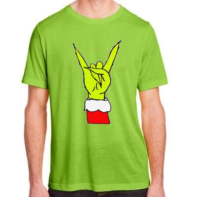 Funny Rock On Hand Christmas Rock & Roll Elf Xmas Adult ChromaSoft Performance T-Shirt