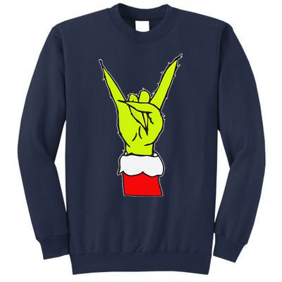 Funny Rock On Hand Christmas Rock & Roll Elf Xmas Sweatshirt