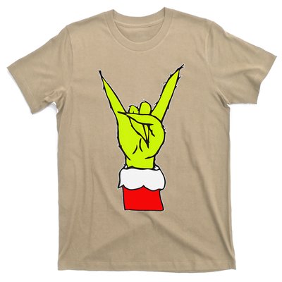 Funny Rock On Hand Christmas Rock & Roll Elf Xmas T-Shirt