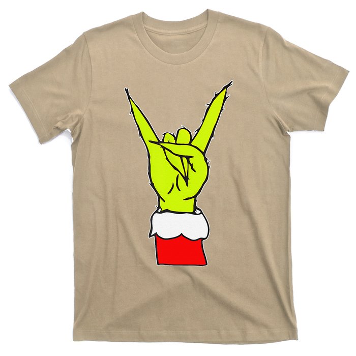 Funny Rock On Hand Christmas Rock & Roll Elf Xmas T-Shirt