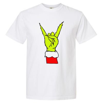 Funny Rock On Hand Christmas Rock & Roll Elf Xmas Garment-Dyed Heavyweight T-Shirt