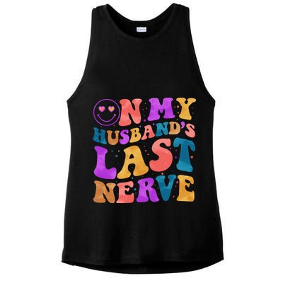 Funny Retro On My Husband's Last Nerve Ladies PosiCharge Tri-Blend Wicking Tank