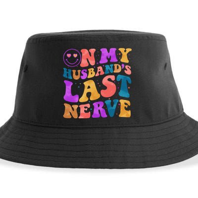 Funny Retro On My Husband's Last Nerve Sustainable Bucket Hat
