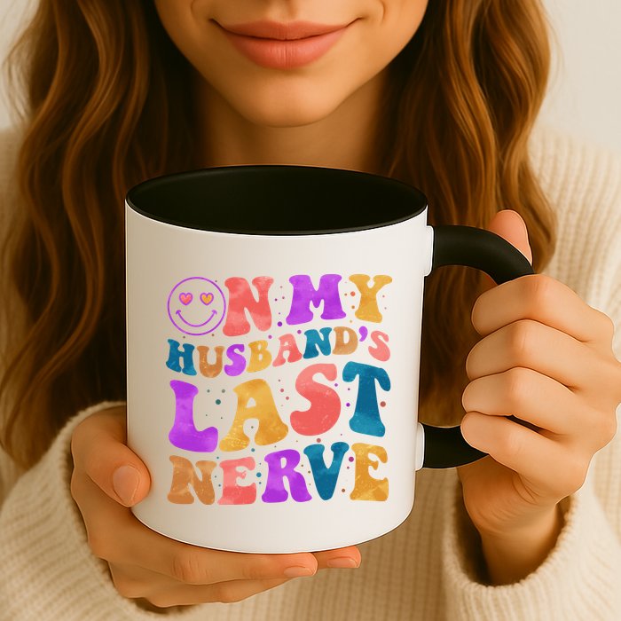 Funny Retro On My Husband's Last Nerve Mug