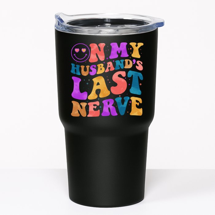Funny Retro On My Husband's Last Nerve Tumbler
