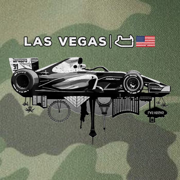Formula Racing Open Wheel Car Las Vegas Circuit Usa Flag Legacy Tie Dye Trucker Hat