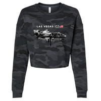 Formula Racing Open Wheel Car Las Vegas Circuit Usa Flag Cropped Pullover Crew