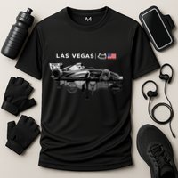 Formula Racing Open Wheel Car Las Vegas Circuit Usa Flag Performance Shirt