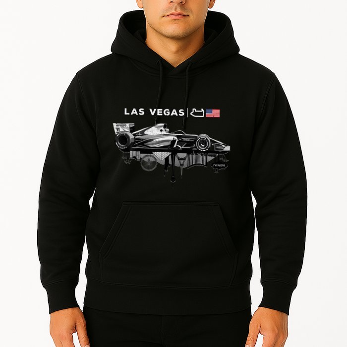 Formula Racing Open Wheel Car Las Vegas Circuit Usa Flag Hoodie