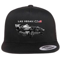 Formula Racing Open Wheel Car Las Vegas Circuit Usa Flag Flatbill Hat