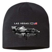 Formula Racing Open Wheel Car Las Vegas Circuit Usa Flag Sustainable Beanie
