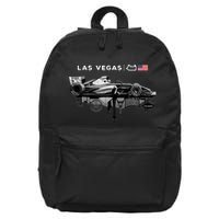 Formula Racing Open Wheel Car Las Vegas Circuit Usa Flag 16 in Basic Backpack