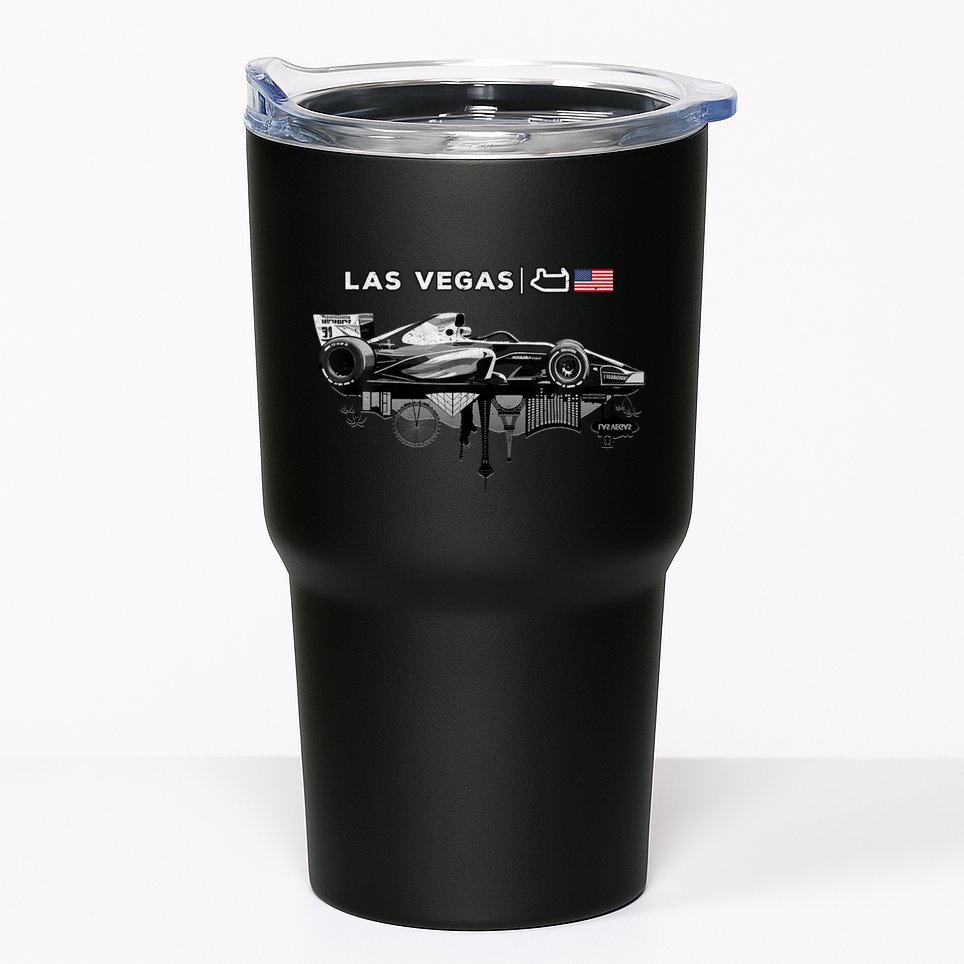 Formula Racing Open Wheel Car Las Vegas Circuit Usa Flag Tumbler