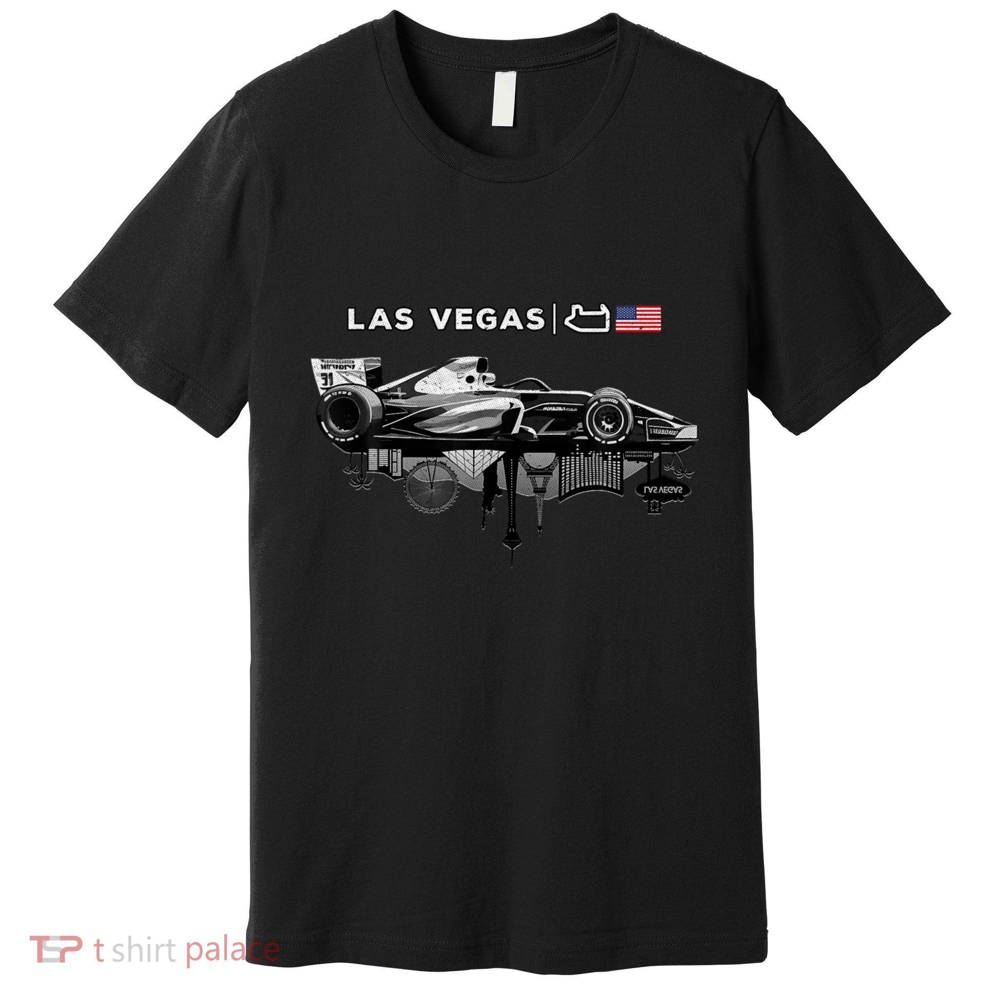 Formula Racing Open Wheel Car Las Vegas Circuit Usa Flag Premium T-Shirt