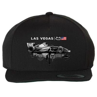 Formula Racing Open Wheel Car Las Vegas Circuit Usa Flag Wool Snapback Cap