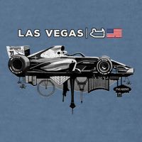 Formula Racing Open Wheel Car Las Vegas Circuit Usa Flag Garment-Dyed Sweatshirt