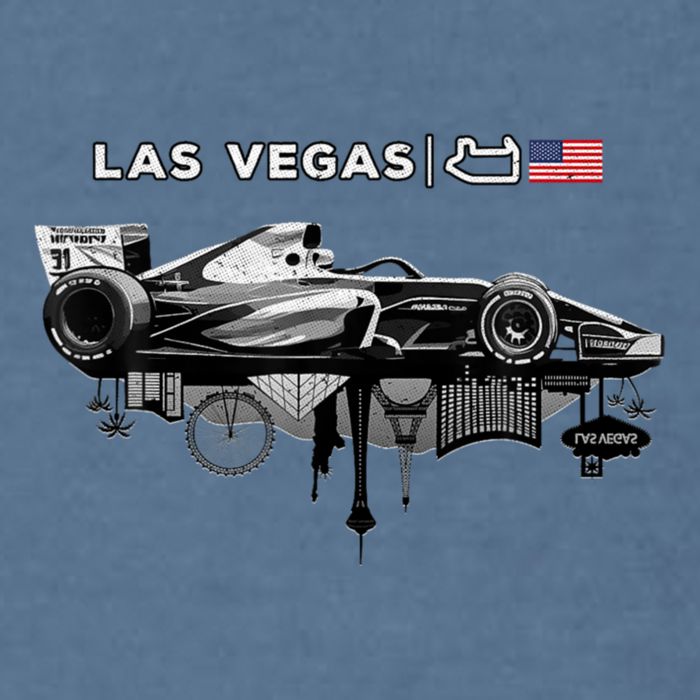 Formula Racing Open Wheel Car Las Vegas Circuit Usa Flag Garment-Dyed Sweatshirt