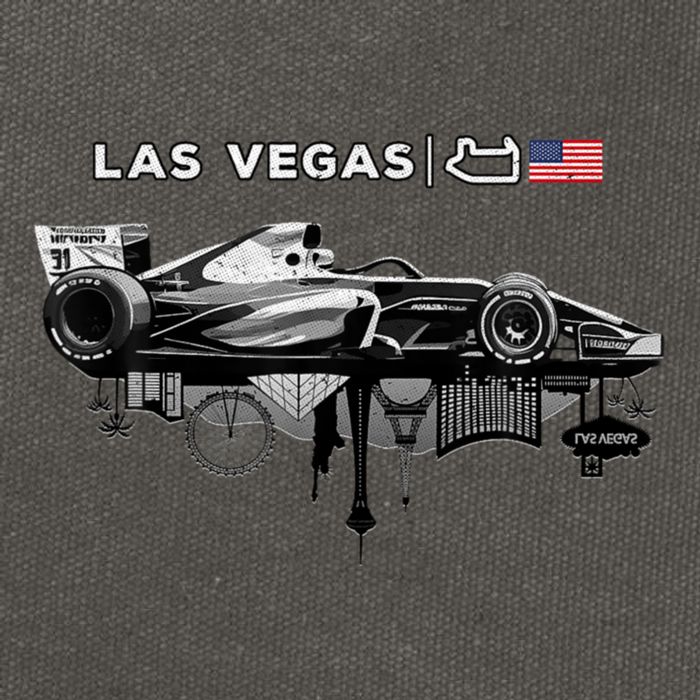 Formula Racing Open Wheel Car Las Vegas Circuit Usa Flag Cotton Canvas Backpack