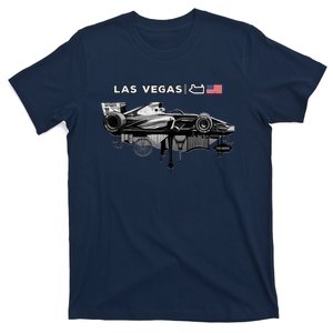 Formula Racing Open Wheel Car Las Vegas Circuit Usa Flag T-Shirt