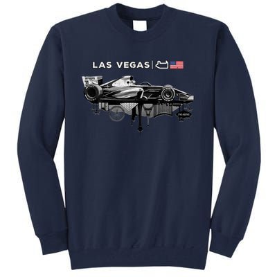 Formula Racing Open Wheel Car Las Vegas Circuit Usa Flag Tall Sweatshirt