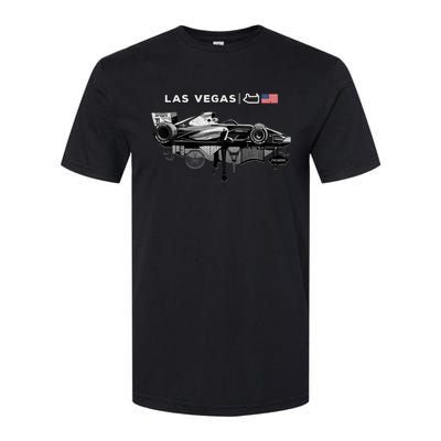 Formula Racing Open Wheel Car Las Vegas Circuit Usa Flag Softstyle CVC T-Shirt