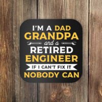 Funny Retirement Outfit For A Retired Engineer Grandpa Coaster