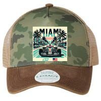 Formula Racing Open Wheel Car Retro Miami Circuit Usa Flag Legacy Tie Dye Trucker Hat