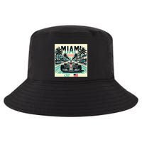 Formula Racing Open Wheel Car Retro Miami Circuit Usa Flag Cool Comfort Performance Bucket Hat