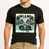 Formula Racing Open Wheel Car Retro Miami Circuit Usa Flag Performance Shirt