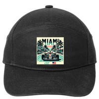 Formula Racing Open Wheel Car Retro Miami Circuit Usa Flag 7-Panel Snapback Hat