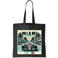 Formula Racing Open Wheel Car Retro Miami Circuit Usa Flag Bag