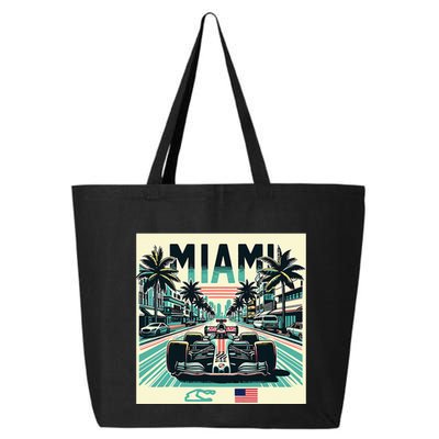 Formula Racing Open Wheel Car Retro Miami Circuit Usa Flag 25L Jumbo Tote