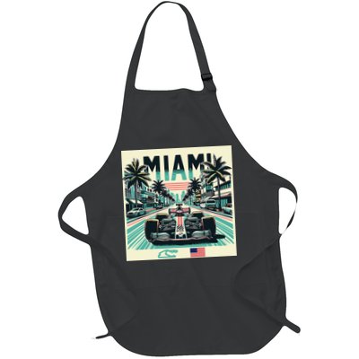 Formula Racing Open Wheel Car Retro Miami Circuit Usa Flag Apron
