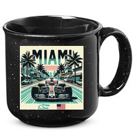 Formula Racing Open Wheel Car Retro Miami Circuit Usa Flag 15oz Campfire Ceramic Mug