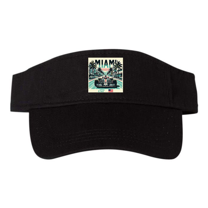 Formula Racing Open Wheel Car Retro Miami Circuit Usa Flag Visor