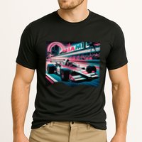 Formula Racing Open Wheel Car Retro Miami Circuit Usa Flag Performance Shirt