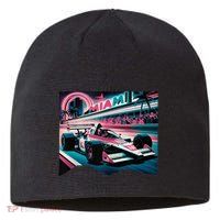 Formula Racing Open Wheel Car Retro Miami Circuit Usa Flag Sustainable Beanie