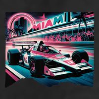 Formula Racing Open Wheel Car Retro Miami Circuit Usa Flag Premium Pullover Hoodie