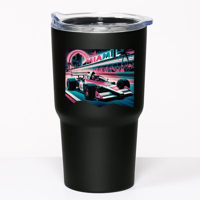 Formula Racing Open Wheel Car Retro Miami Circuit Usa Flag Tumbler