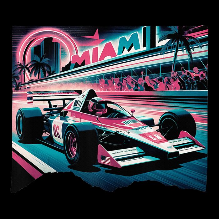Formula Racing Open Wheel Car Retro Miami Circuit Usa Flag Toddler Sweatshirt