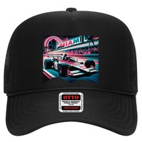 Formula Racing Open Wheel Car Retro Miami Circuit Usa Flag Hat